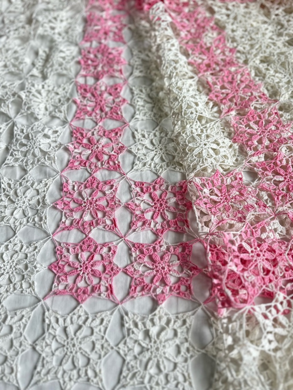 Handmade Crochet Bed Cover 54x80 Vintage Grandmacore Cottagecore